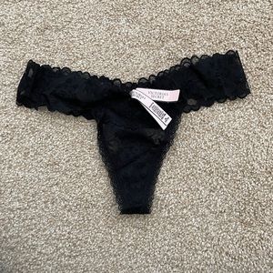 Victoria’s Secret black lace thong